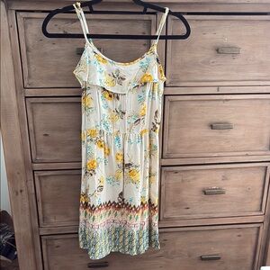 Floral Yellow and Cream Women's Dress